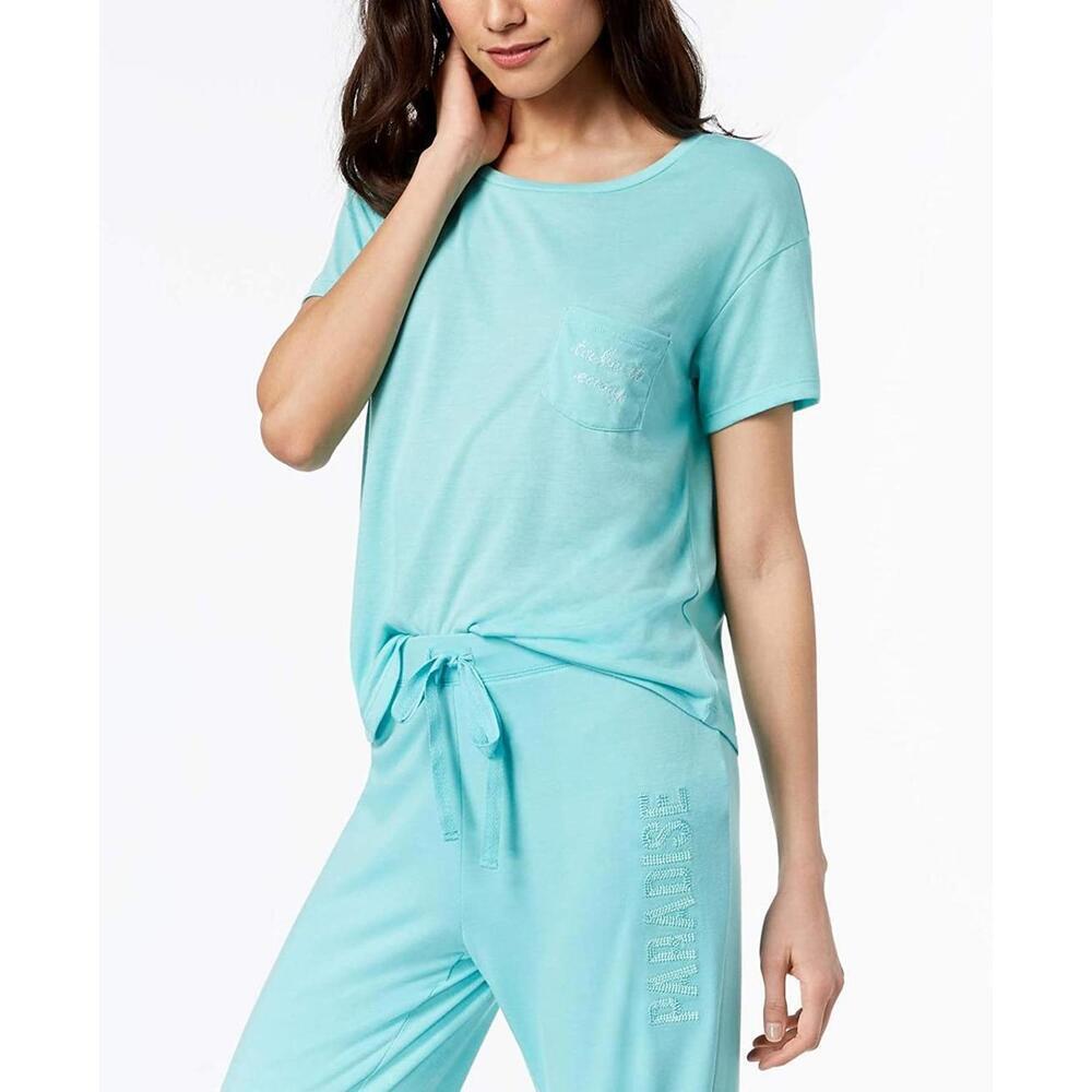 Jenni By Jennifer Moore Womens Graphic-Pocket Pajama T-Shirt Size XS